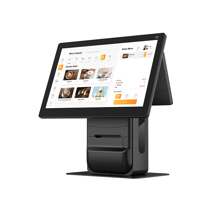 Sistema POS de Mesa Inteligente C2 com Dupla Tela Android 13 | Vansenz